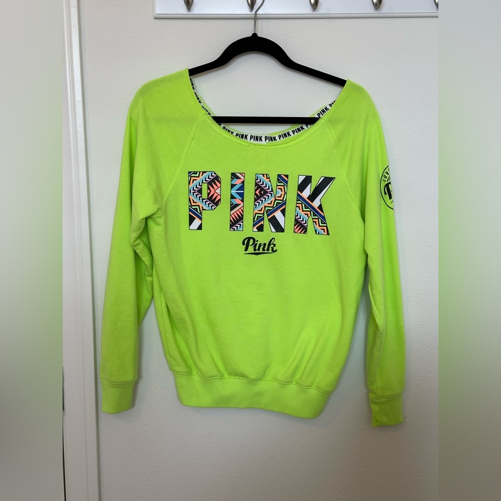 PINK Victoria’s Secret Off Shoulder Sweatshirt Size XS